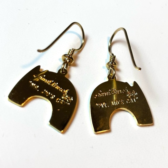 Vintage Laurel Burch Mr. Jio’s Cat Enamel Dangle Cat Earrings, Goldtone VTG Cats - Picture 7 of 16